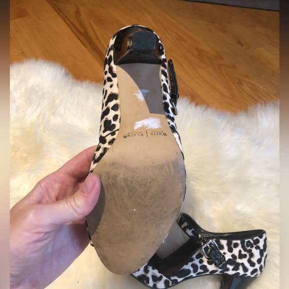 White House Black Market Ryan Animal Print Calf Hair Mary Jane Heels Pumps 9.5 - Picture 7 of 7